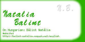 natalia balint business card