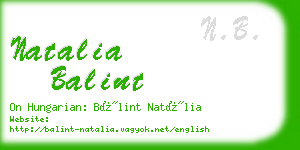 natalia balint business card